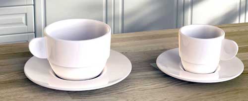 nerozbitné plastové šálky na kávu a čaj